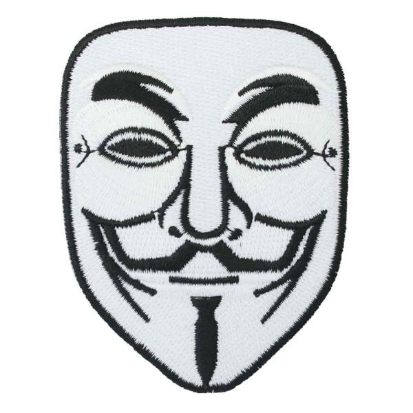 ワッペン アイロン アノニマス ハッカー集団 キャラクター メッセージ ハクティビスト アップリケ わっぺん wappen アイロンで簡単貼り付け