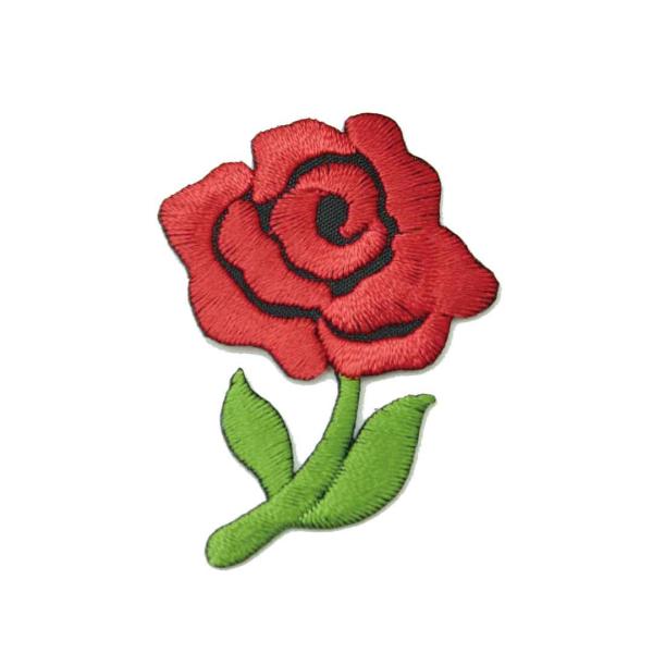 ワッペン アイロン ミニサイズ バラ 薔薇 お花 Rose レッド デザイン