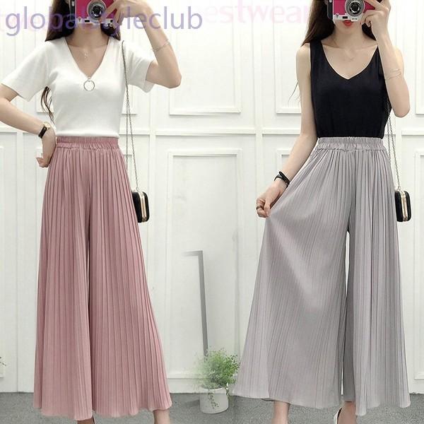ワイドパンツ ズボン パンツ プリーツ プリーツガウチョ ガウチョ 秋 冬 ゆったり ロング丈 シフォン プリーツ 無地 シンプ ル ベーシック Global Ltxktk 01 Globalstyleclub 通販 Yahoo ショッピング