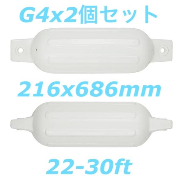 ボートフェンダーG4　2個セット　216x686mm アイ径19mm　エアフェンダー