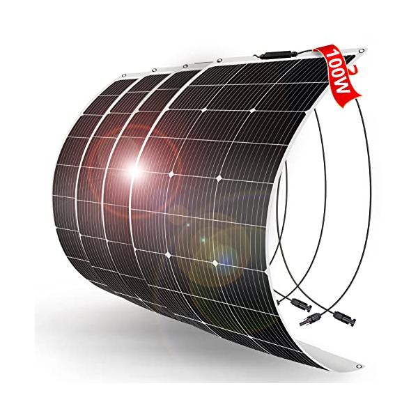 DOKIO ソーラーパネル 100Wフレキシブル 18V 単結晶 超軽(4枚) DOKIO 400W フレキシブル ソーラーパネル 単結晶 4枚*100W 18v