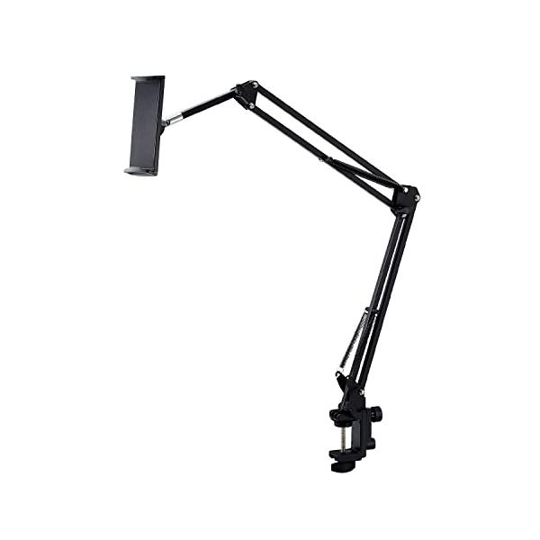 カラー：ブラックスタイル：回転縦にも横にも固定できる2Wayのスマートフォン・タブレット用フレキシブルアームスタンドです。クランプは設置する場所に合わせて、縦方向や横方向に付け替えが可能です。縦方向に固定するとベッドのヘッドボードに取り付け...
