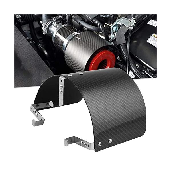 カラー：カーボン調サイズ：遮熱板【汎用性があり】ステンレス板なのである程度は手で曲がるため、汎用性があり、200mmまでのエアクリーナーに対応しています【フィルター保護】フィルターを熱から守り、より冷たい空気を吸気に提供し、電力効率を高めま...