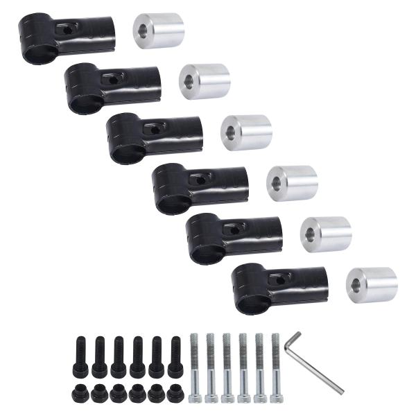 サイズ：6個セット＆メタルジョイント対応車種：N-VAN、エブリイDA17系、NV350、ハイエース、ハイゼットカーゴ、ハスラー、キャラバンなど。用途：アタッチメントとメタルジョイントを組み合わせて、イレクターパイプをしっかりと車体に取り付...