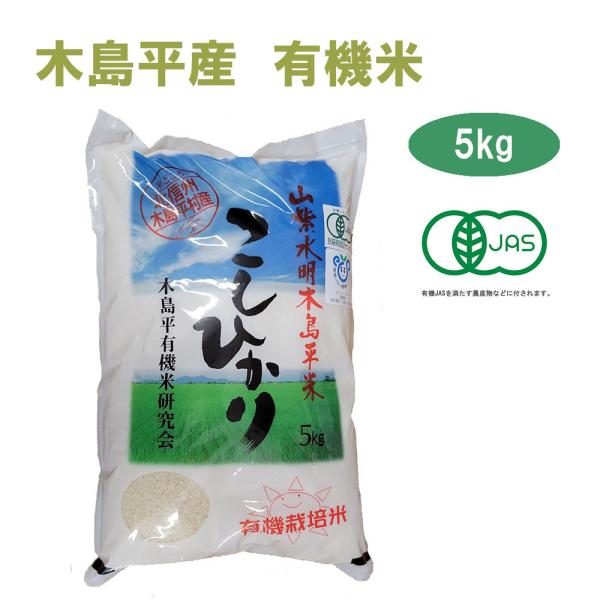 令和7年産 新米 こしひかり 5kg 白米 有名ブランド 長野県 木島平産 丸山さん家の無農薬 有機栽培米（JAS認定）JAS お米 無農薬 有機米 有機農法　有機　有機栽培 オーガニック マクロビ 米 ブランド米 5キロ 贈答 お歳暮 御歳暮 高級米