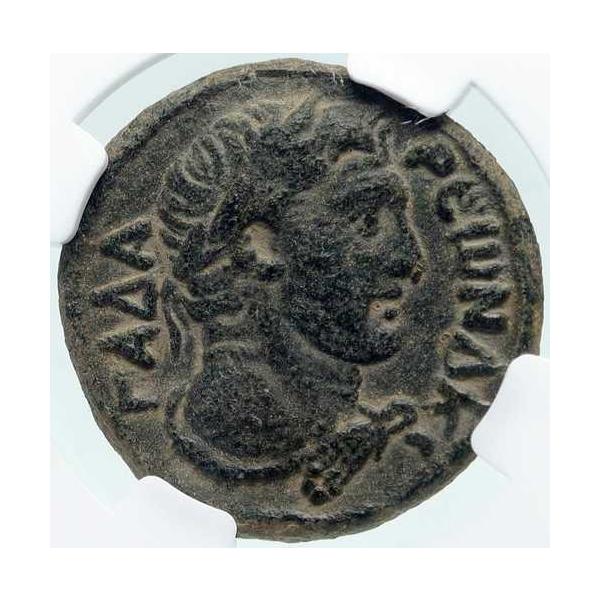 マルクス・アウレリウス ガダラ デカポリス 160年 古代ローマのコイン ヘラクレス NGC i86380