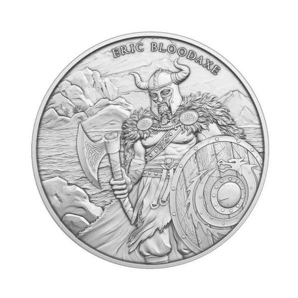 1オンス Eric Bloodaxe デザイン0.999 ファインシルバー ラウンド-