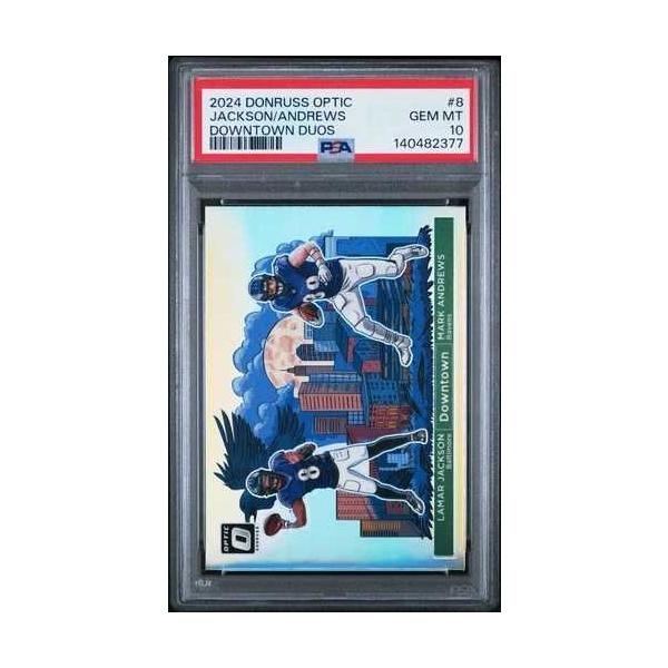 2024 パニーニ ドンラス オプティック ダウンタウン デュオ #8 ラマー・ジャクソン/マーク・アンドリュース PSA 10