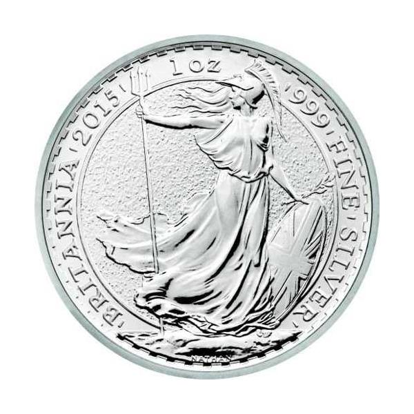 英国 ブリタニア銀貨 2015年 1オンス 純銀 2015年発行 1オンス 英国銀貨 ブリタニア（未使用品） : Glossy