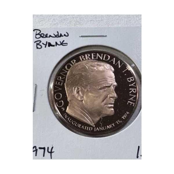 1974年 ニュージャージー州知事 Brendan Byrne ブロンズメダル フランクリン造幣局-