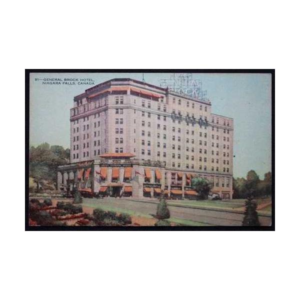 VTG General Brock Hotel, Niagara Falls, Ontario-1929年-ポストカード-