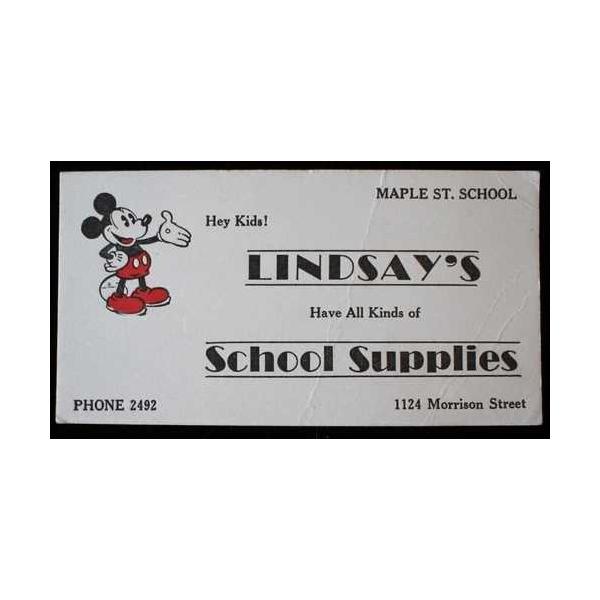 VTG Lindsay's school supplies Niagara Falls Ont. インク ブロッター メイプル セントスクール-