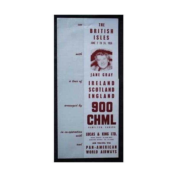 1956 Jane Gray "radio's First Lady"イギリス諸島旅行 900 Chml Hamilton -