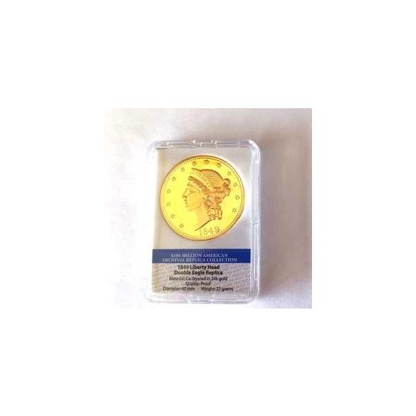 1849年 金貨 20ドル リバティヘッド プルーフ 24金メッキ記念コイン
