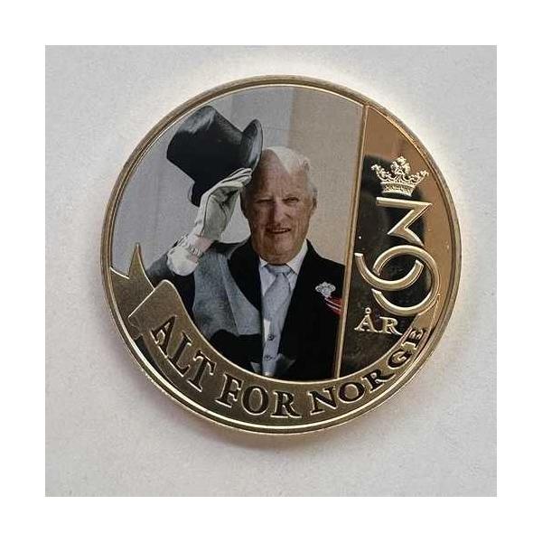 ノルウェーメダル - ハラルド国王 - 造幣局発行の金メッキメダル