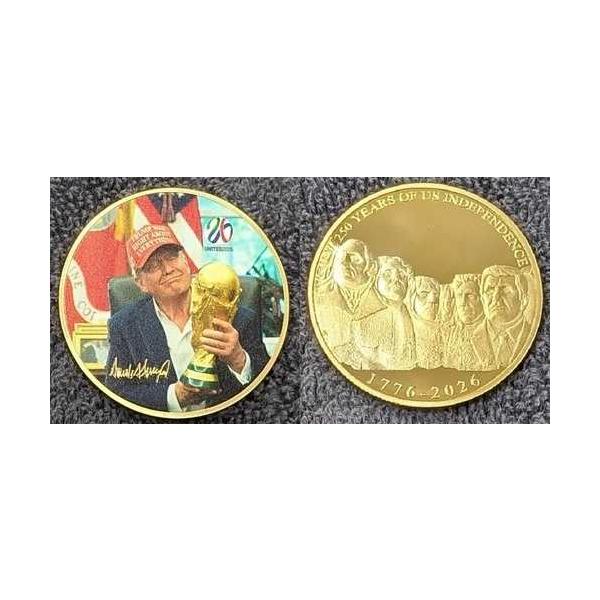 ドナルド・トランプ金貨ワールドカップ2026サイン入り米国大統領就任250周年記念レトロ