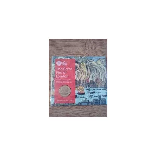 ロイヤル造幣局 The Great Fire of London 2ポンド 350周年記念 2016年 £2 BUNC コイン-
