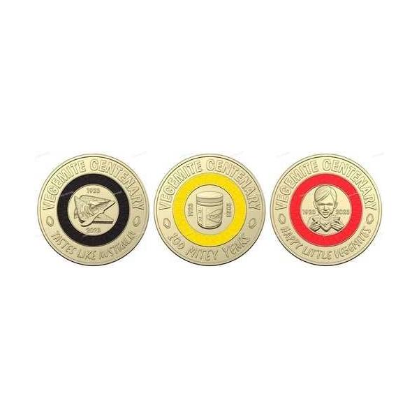 ベジマイト100周年記念 2023年 2ドルカラーコイン3枚セット オーストラリア - CIRC