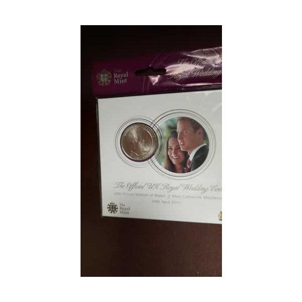 William and Kate Royal Wedding オリジナルロイヤル造幣局密封カバー £5 コイン-