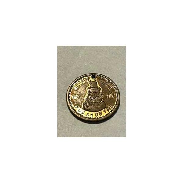1907年 ジェームズタウン300周年記念博覧会/小型メダル/18mm/2.3g #13100-