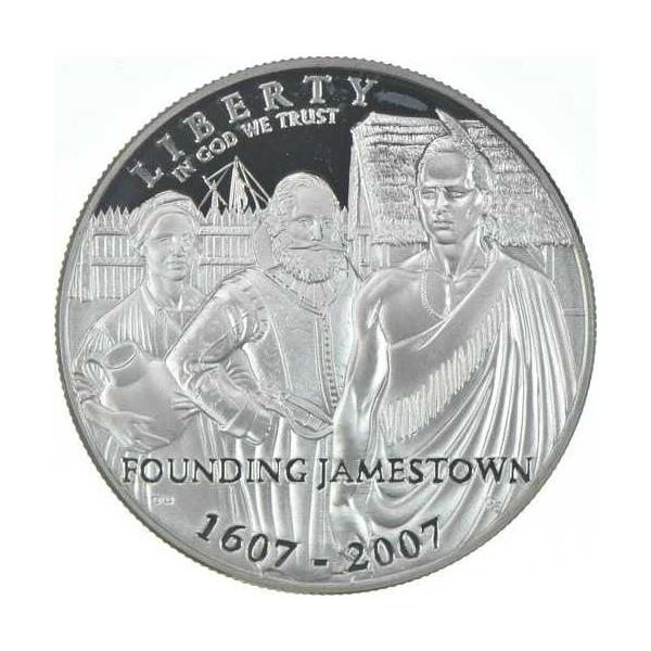 2007年Pミントプルーフ ジェームズタウン記念銀貨 1ドル