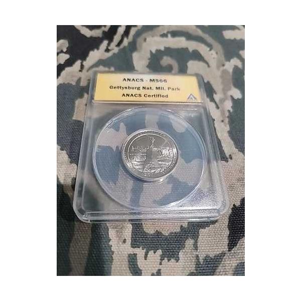 Gettysburg NP 2011 P ワシントンクォーター ANACS MS 66コイン。-
