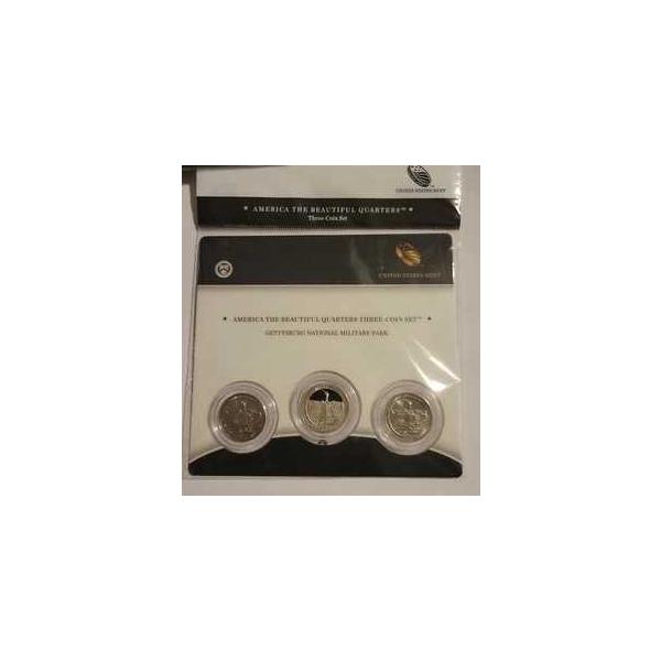 2011 America the Beautiful Gettysburg mint issue 3 コインセット-