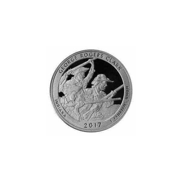 2017 S Parks ATB クォーター George Rogers Clark gem ディープカメオプルーフ 90% シルバー-