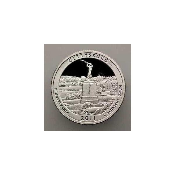 2011-S ATB Gettysburg Pennsylvania クォータープルーフ 90% シルバー - .1808 Troy Oz SH37-