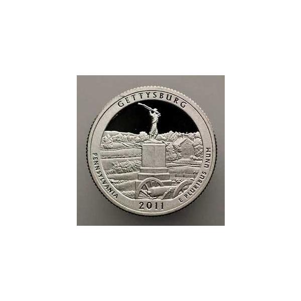 2011-S ATB Gettysburg Pennsylvania クォータープルーフ 90% シルバー - .1808 Troy Oz SH36-
