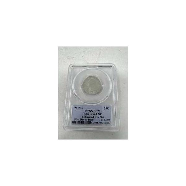 2017-S Ellis Island 25C エンハンスド Uncセット PCGS SP70-初日発行-