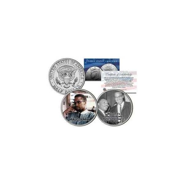 MALCOLM X 色付きJFK 1/2ドル U.S. 2 コインセット MLK Martin Luther King-