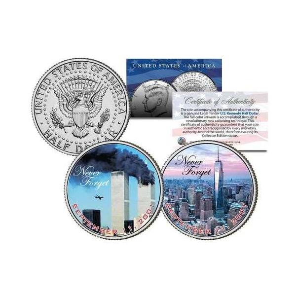 ワールドトレードセンター *決して忘れない* 9/11 JFK ケネディ ハーフダラー 米国 2枚セット WTC