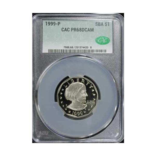 1999-P SBA ドル CAC PR68DCAM (2531995)
