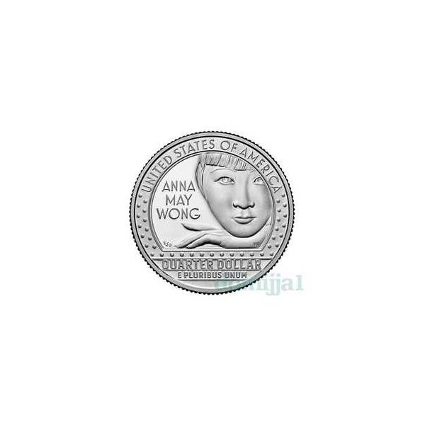 2022-PDSSS アメリカ人女性 25セント硬貨 アンナ・メイ・ウォン - BUs、プルーフ、シルバープルーフ-