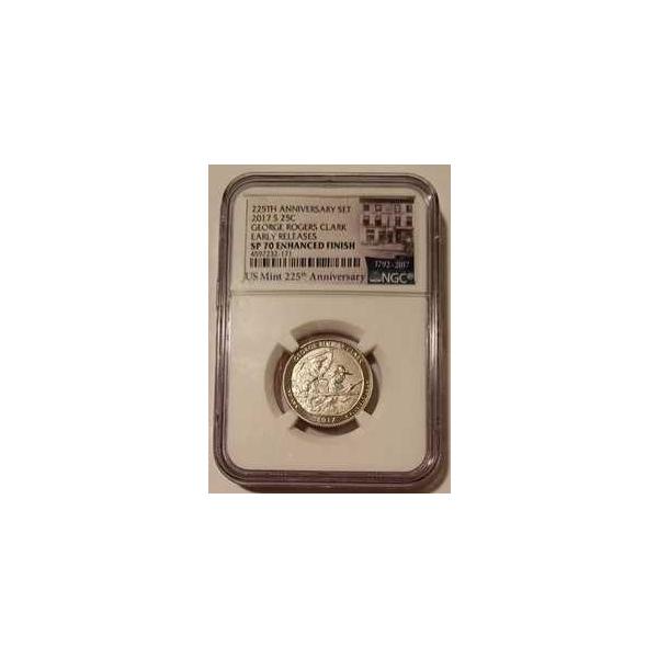 2017 S George Rogers Clark NP クォーター エンハンス SP70 NGC ミント 225周年記念-
