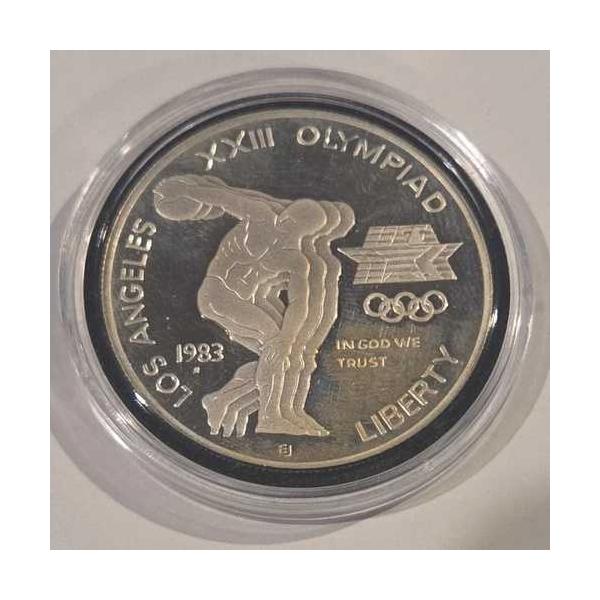 1983年ロサンゼルスオリンピック記念1ドル銀貨（未使用品）