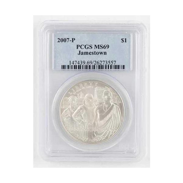 2007年 P ジェームズタウン記念銀貨 PCGS MS69 - 1207B