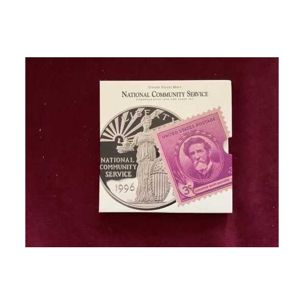 1996年Sミント記念銀貨と切手、純銀80ドル相当（スポット価格103ドル）。