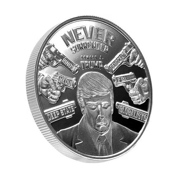 1オンス銀貨 トランプ ラウンドコイン 決して降伏しない