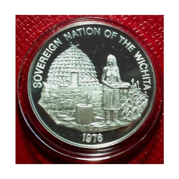 Sovereign Nation of The Wichita Tribe0.999 プルーフ シルバー ラウンド カプセル A付き-