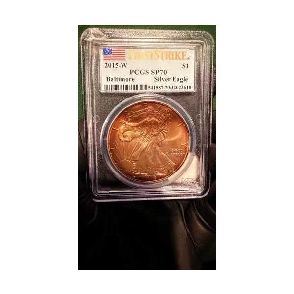 2015年Wミント 1オンス シルバーイーグル PCGS SP70 ボルチモア。オファーをお待ちしています。