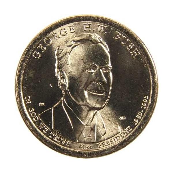 2020年 D ジョージ・H・W・ブッシュ大統領記念ドル硬貨 未使用品 1ドル硬貨