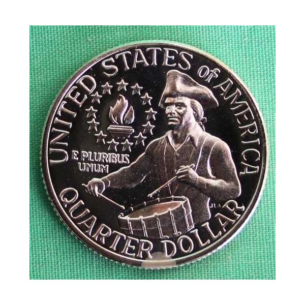 1976年 40%銀プルーフ ワシントン・クォーター 25セント硬貨 ドラマー・ボーイ