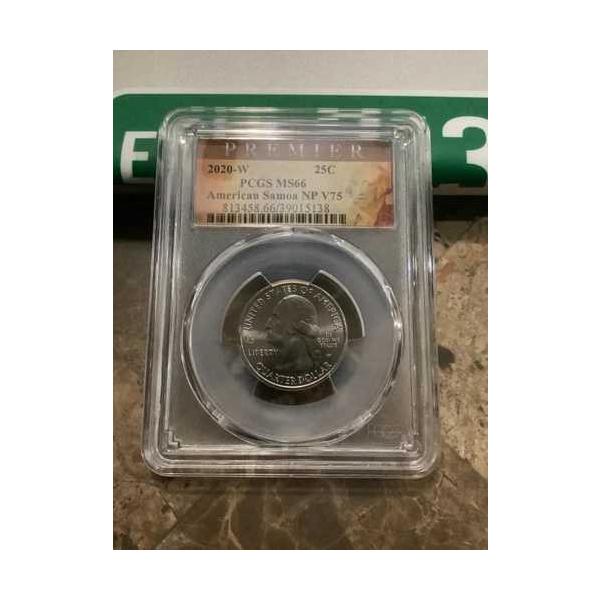 2020年 アメリカ領サモア 25セント PCGS MS66 NP V75 バットコイン。販売します！オファーをお待ちしています！