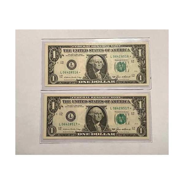 1985年発行の1ドル硬貨2枚（連邦準備制度理事会発行、星印付き、サンフランシスコ）