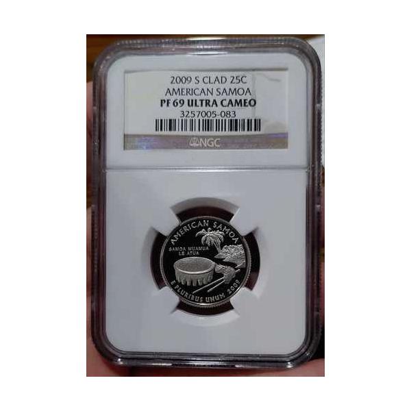 2009年 S 25セント サンフランシスコ造幣局 25セント硬貨 アメリカ領サモア NGC PF69 ウルトラカメオ