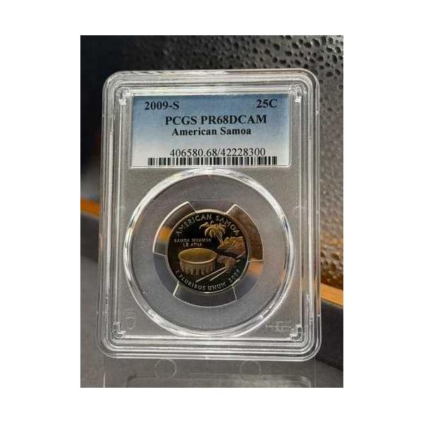 PCGS鑑定済みPR68銀貨プルーフ 2009-S アメリカ領サモア クォータートーン
