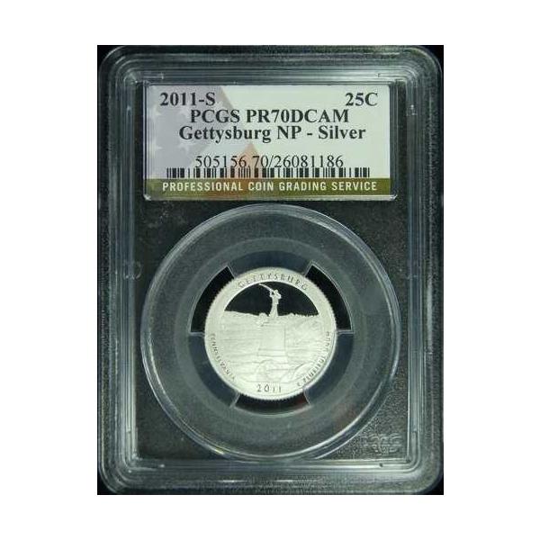 2011-S PCGS PR70DCAM ゲティスバーグ国立公園 - 銀貨