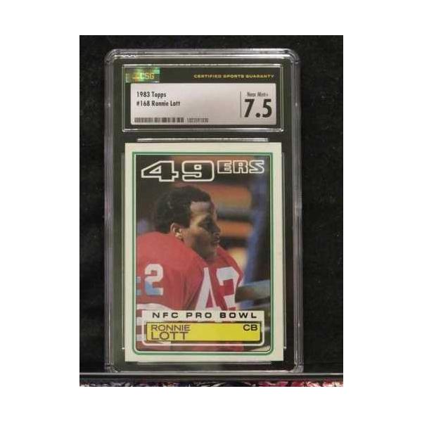 1983 Topps フットボール #168 : ロニー・ロット サンフランシスコ・49ers - CSG 7.5 (NM+) 殿堂入り